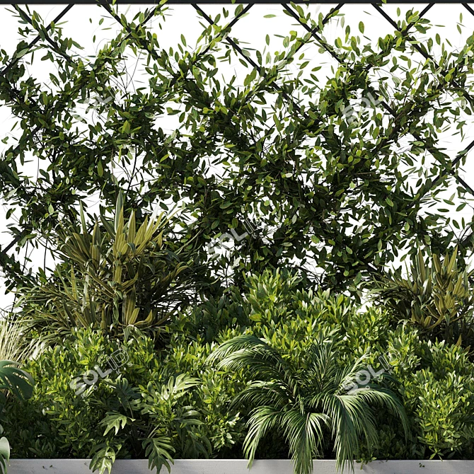 Garden Ivy Fence Set 3D 3D model image 4