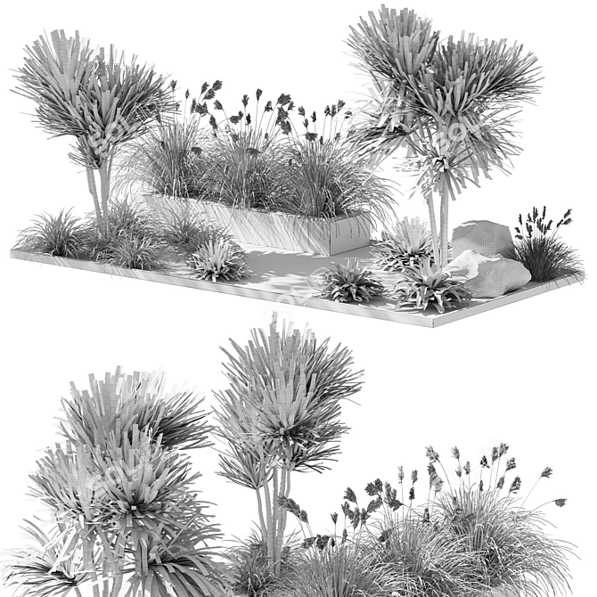 Lush Outdoor Plant Collection 15 3D model image 7