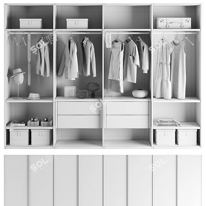 Modern 2016 Cristal Wardrobe Ensemble 3D model image 7