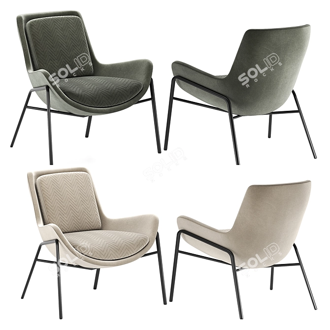 Gorgeous Mia Armchair Obj & Corona Render Set 3D model image 2