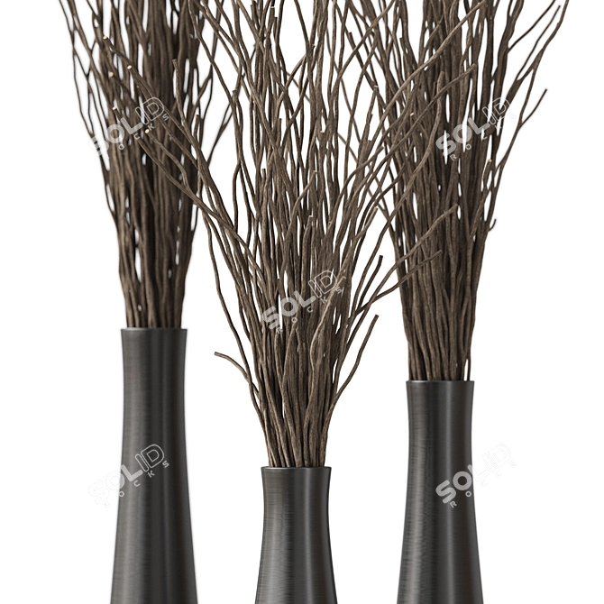 Modern Metal Decorative Branch Display 3D model image 2