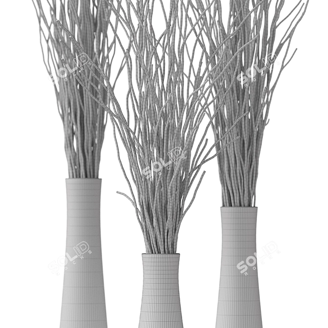 Modern Metal Decorative Branch Display 3D model image 5