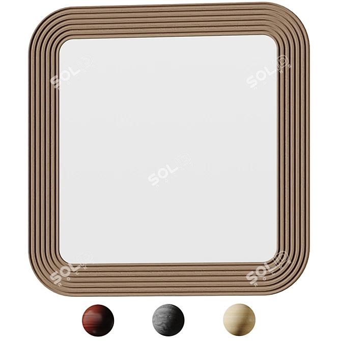 Modern Scandinavian Oxbow Wall Mirror 3D model image 1