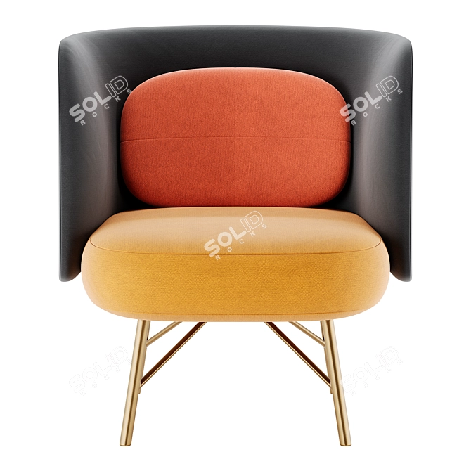 Modern Elba Armchair with Armrests 3D model image 2