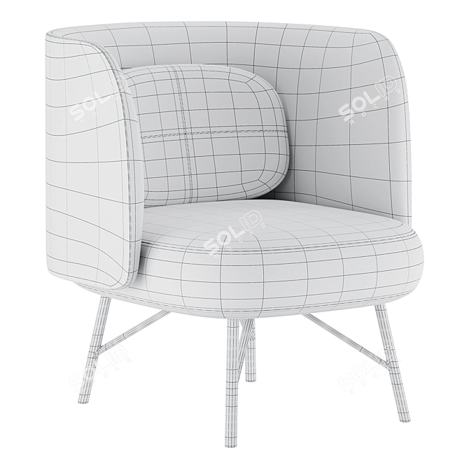 Modern Elba Armchair with Armrests 3D model image 3