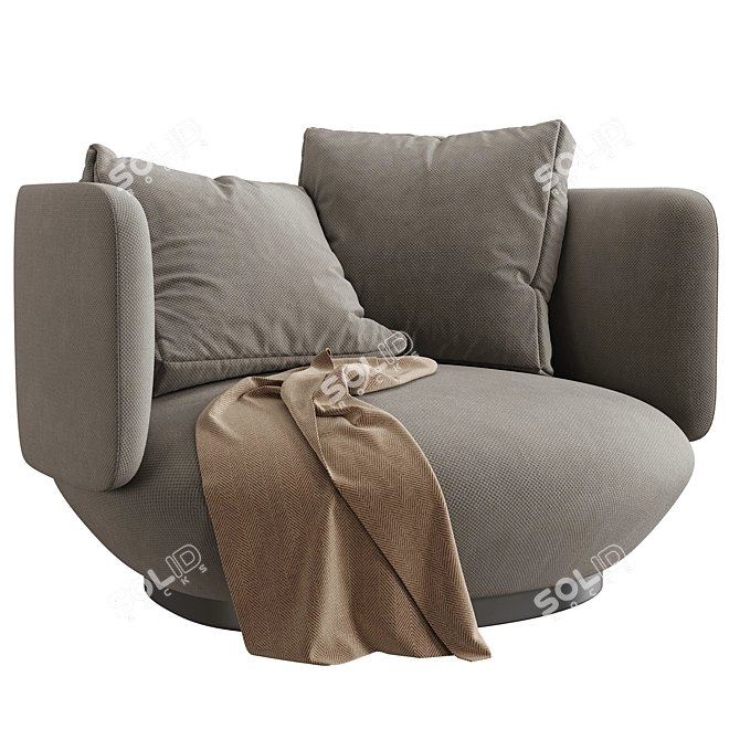 Modern Swivel Armchair by Wentz 3D model image 2