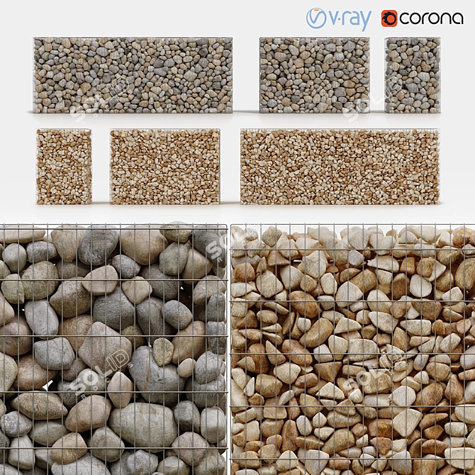 Modern Gabion Design 3D Model 3D model image 1