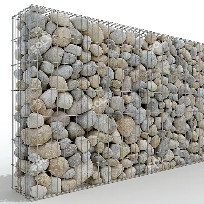 Modern Gabion Design 3D Model 3D model image 2