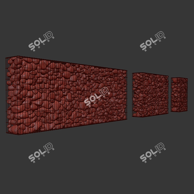 Modern Gabion Design 3D Model 3D model image 4
