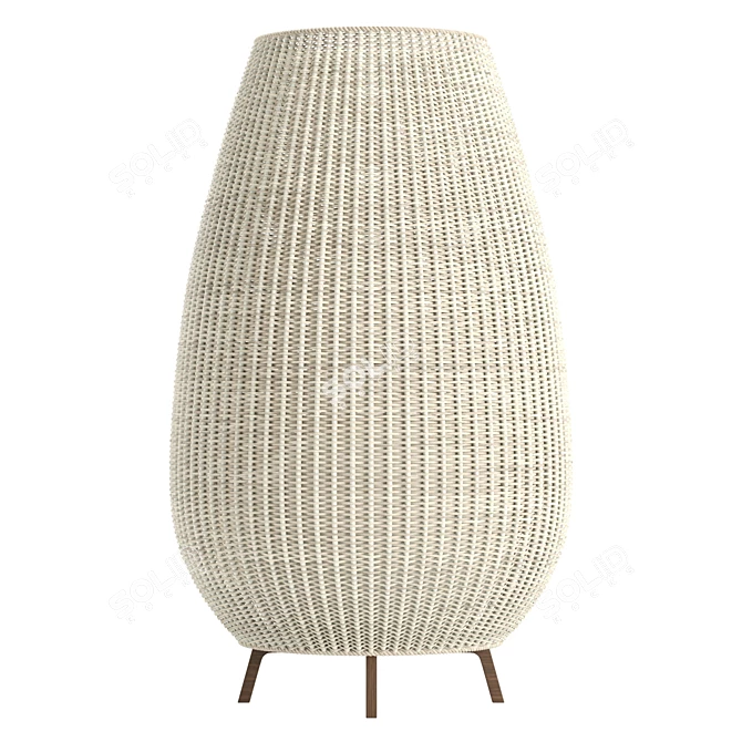 Artisanal LED Outdoor Floor Lamp 3D model image 2