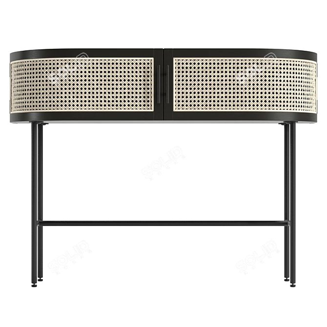 Modern Embrace Black Console Table 3D model image 2