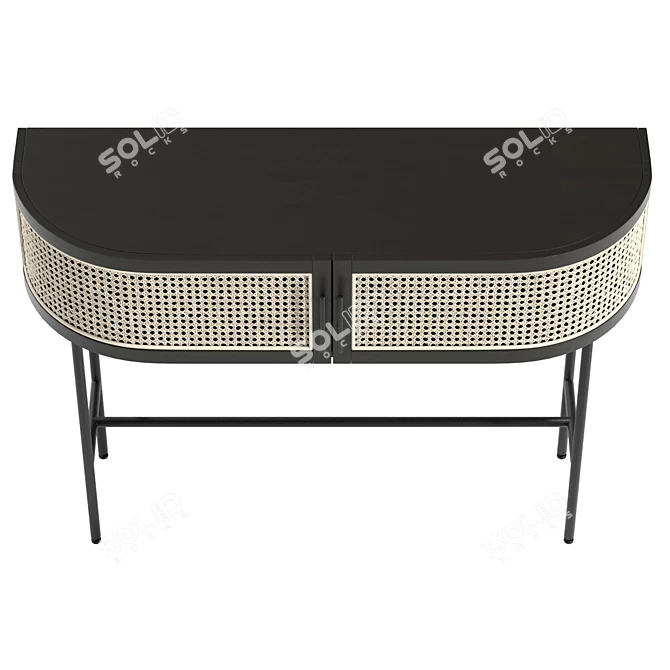 Modern Embrace Black Console Table 3D model image 3