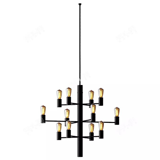 Herstal Manola 12 Chandelier, Elegant 3D model image 3