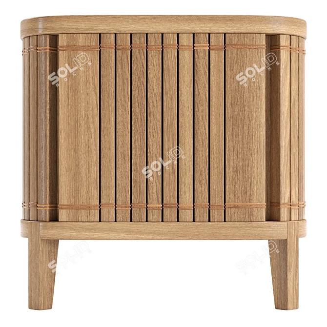 Modern Oak Side Table 62cm 3D model image 2