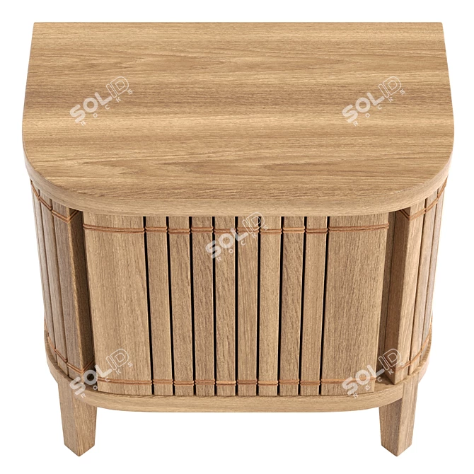 Modern Oak Side Table 62cm 3D model image 3