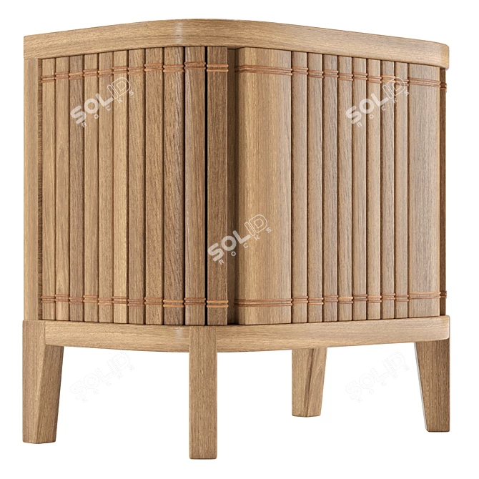 Modern Oak Side Table 62cm 3D model image 4