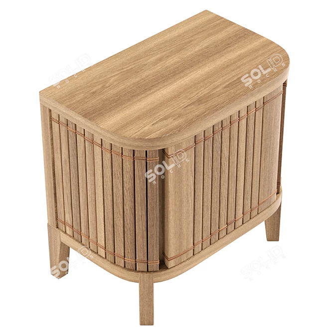 Modern Oak Side Table 62cm 3D model image 5