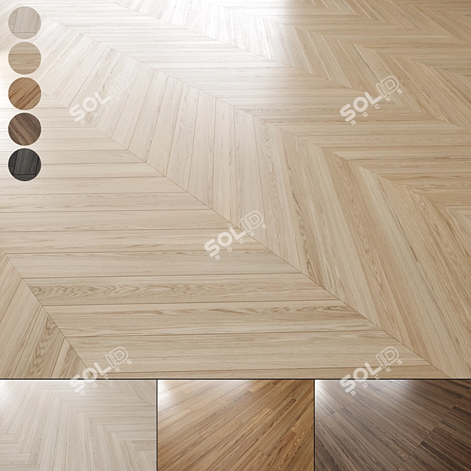 Oak Parquet Flooring 3D Models 3D model image 1