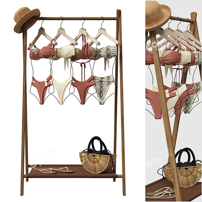 Beachwear Bundle & Display Stand 3D model image 1