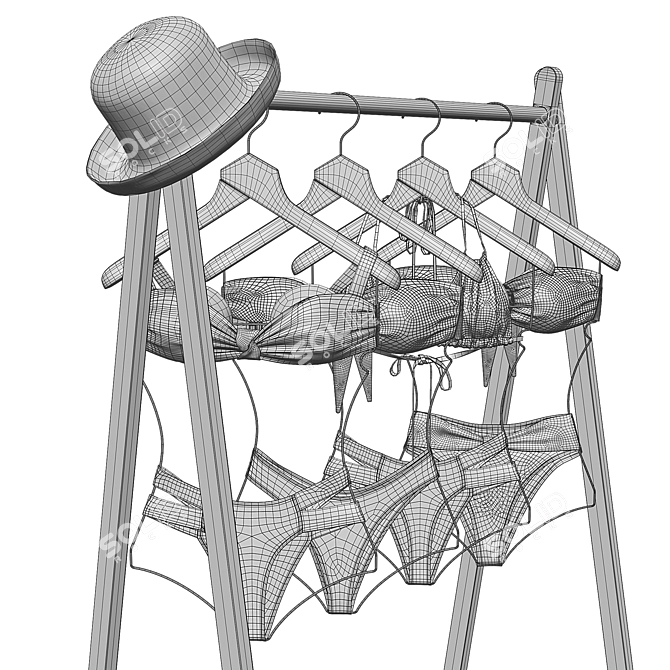 Beachwear Bundle & Display Stand 3D model image 5