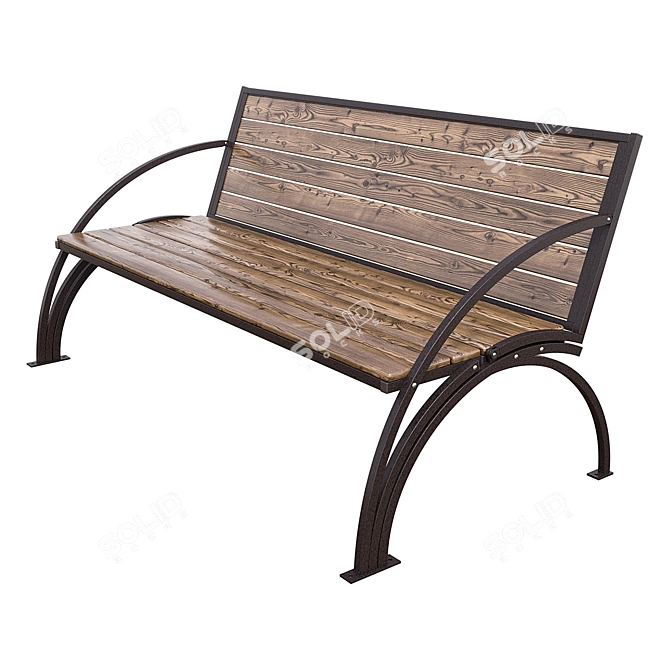 Transformer Bench with Metal Frame 3D model image 3