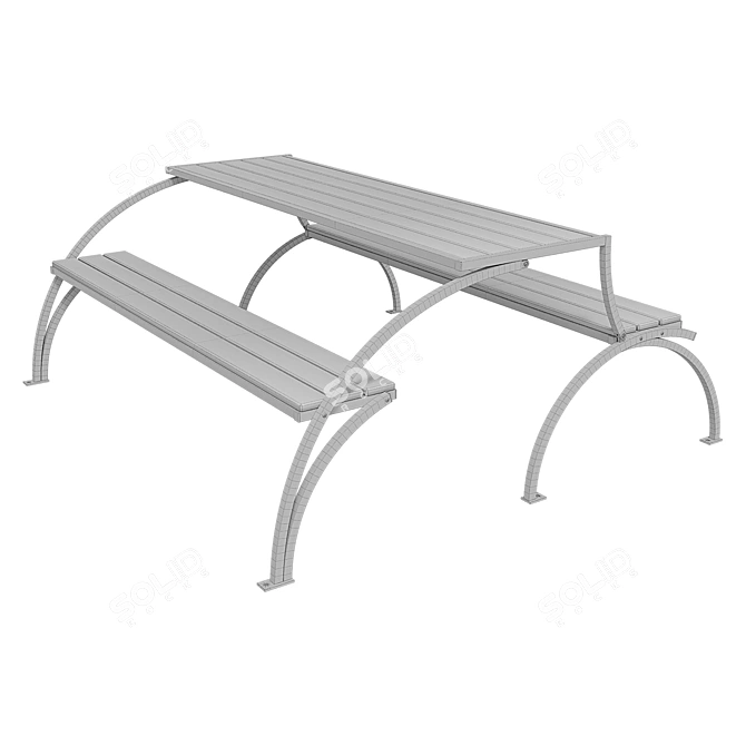 Transformer Bench with Metal Frame 3D model image 4