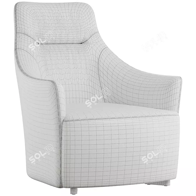 Luxury Galileo Lounge Armchair 3D model image 4