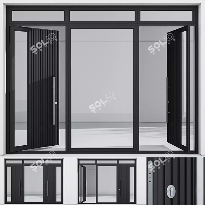 Aluminum Entry Door 204 3D model image 1