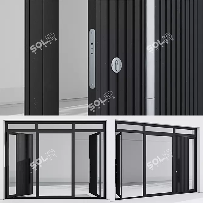 Aluminum Entry Door 204 3D model image 3