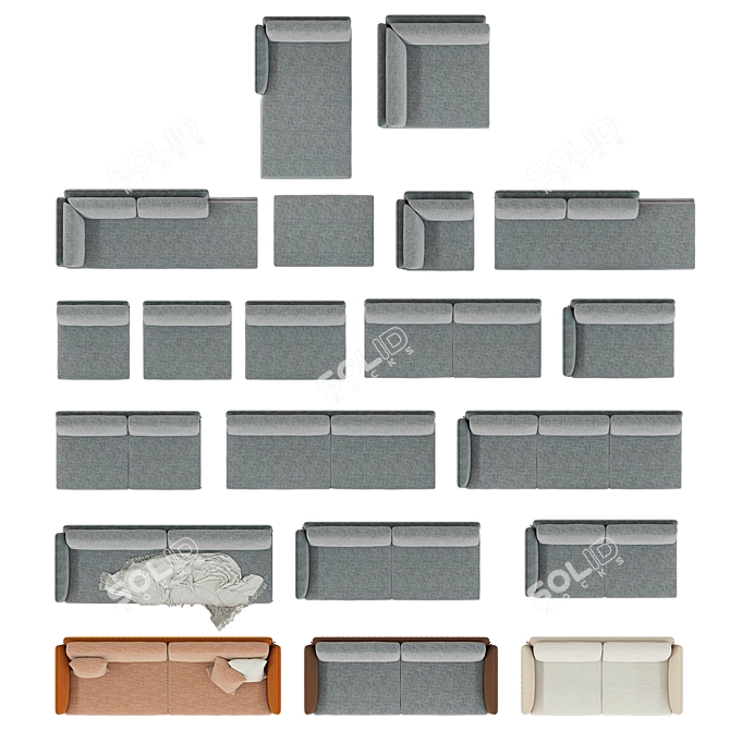 Modular Sofa Collection by Ceppi 3D model image 6