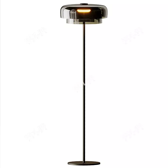 Sleek LEVELS Glass Floor Lamp 3D model image 2