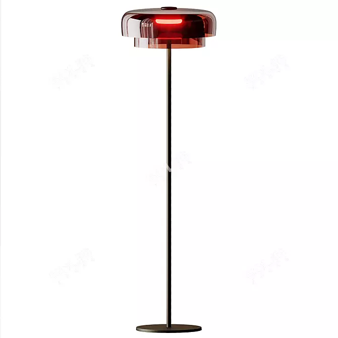 Sleek LEVELS Glass Floor Lamp 3D model image 3