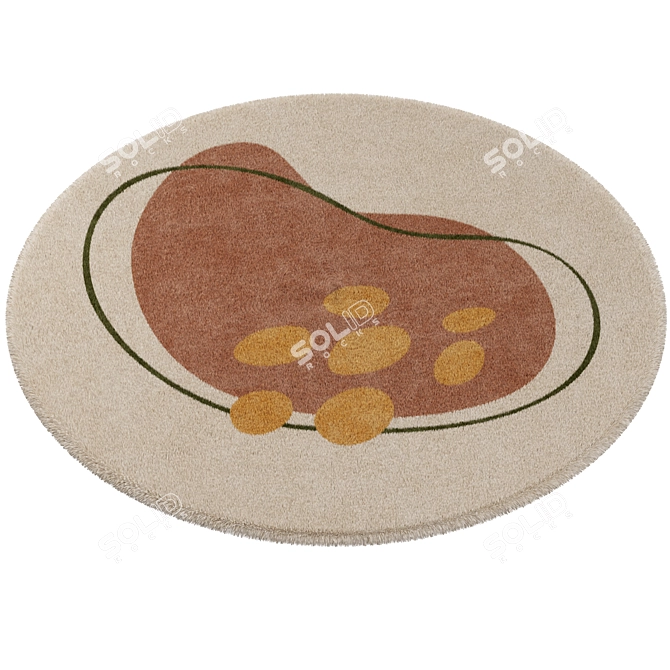 Fun Kids' Rug Set: Round 3D model image 2