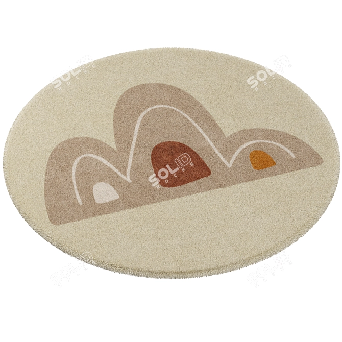 Fun Kids' Rug Set: Round 3D model image 4