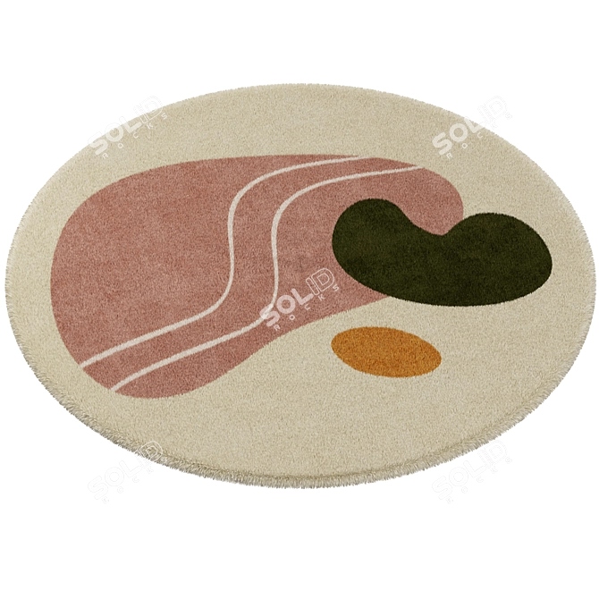 Fun Kids' Rug Set: Round 3D model image 5