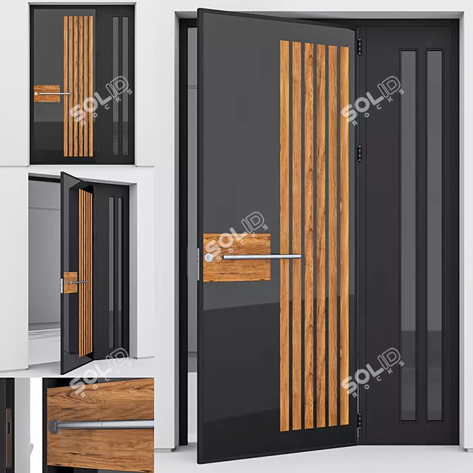 Sleek Aluminium Door 205 3D model image 1