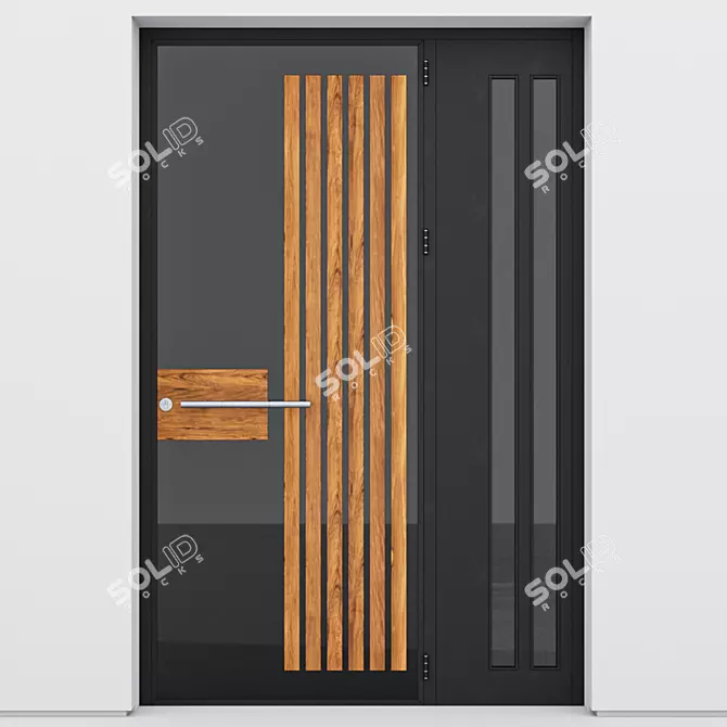 Sleek Aluminium Door 205 3D model image 2