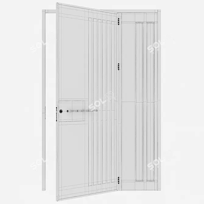 Sleek Aluminium Door 205 3D model image 4