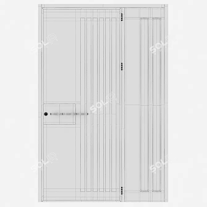 Sleek Aluminium Door 205 3D model image 5