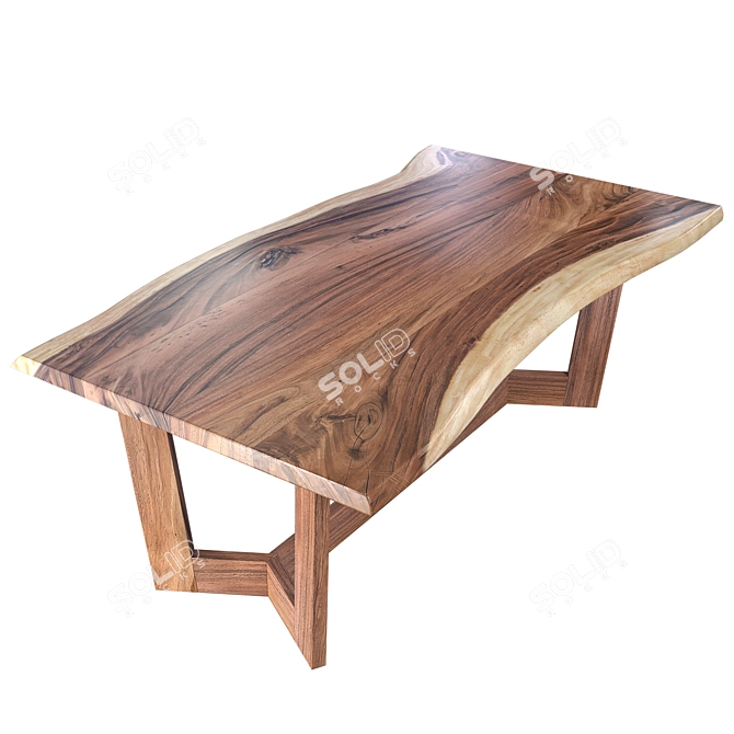 Wood Slab Table Texture Kit 3D model image 2