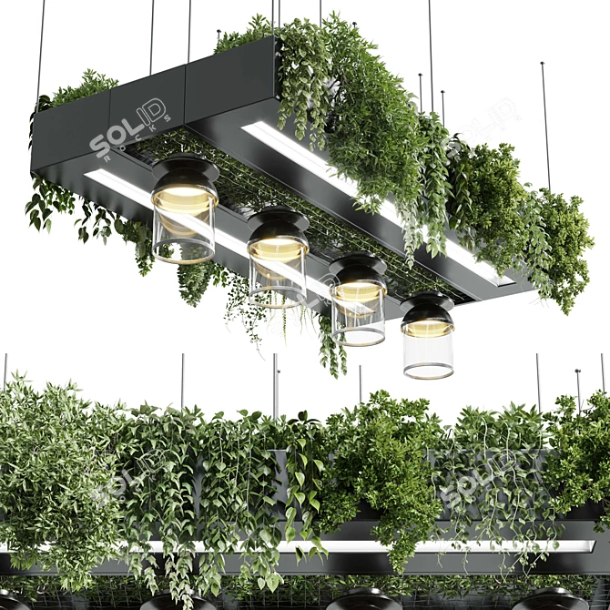 Modern Plant Light Hanging Pendant 3D model image 1