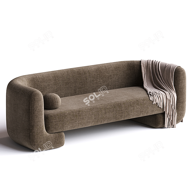 Moma Fabric Sofa 88" Grey 3D model image 2