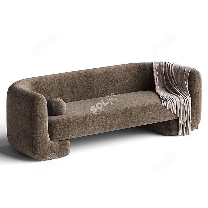 Moma Fabric Sofa 88" Grey 3D model image 3