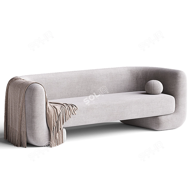 Moma Fabric Sofa 88" Grey 3D model image 4