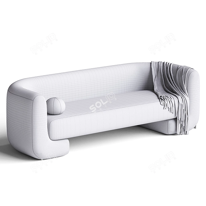 Moma Fabric Sofa 88" Grey 3D model image 5