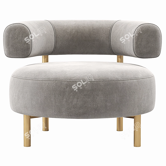 Elegant Thompson Chair Velvet Options 3D model image 3