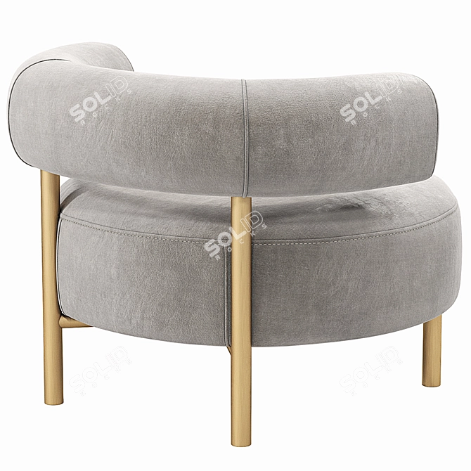 Elegant Thompson Chair Velvet Options 3D model image 5
