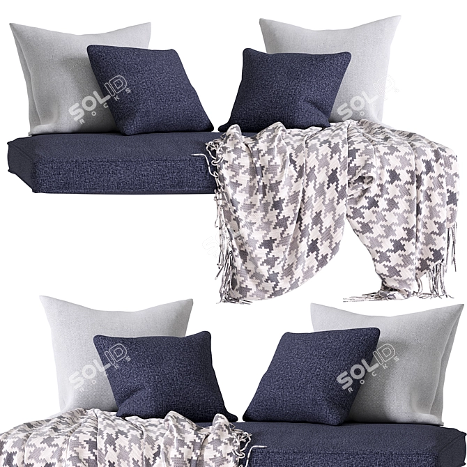 Cozy Window Seat Pillows Set 3D model image 1