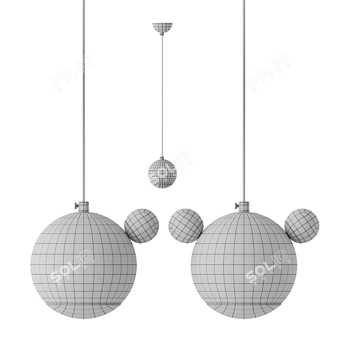 Game Style LED Pendant Lamp 3D model image 3