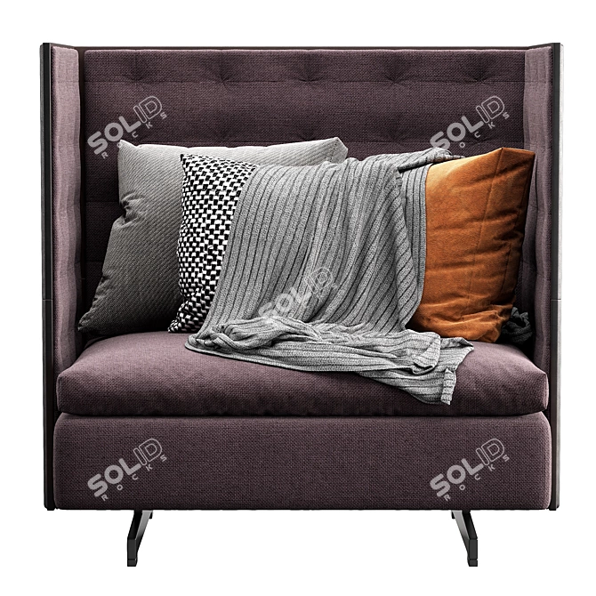 Modern GranTorino Upholstered Sofa 3D model image 2